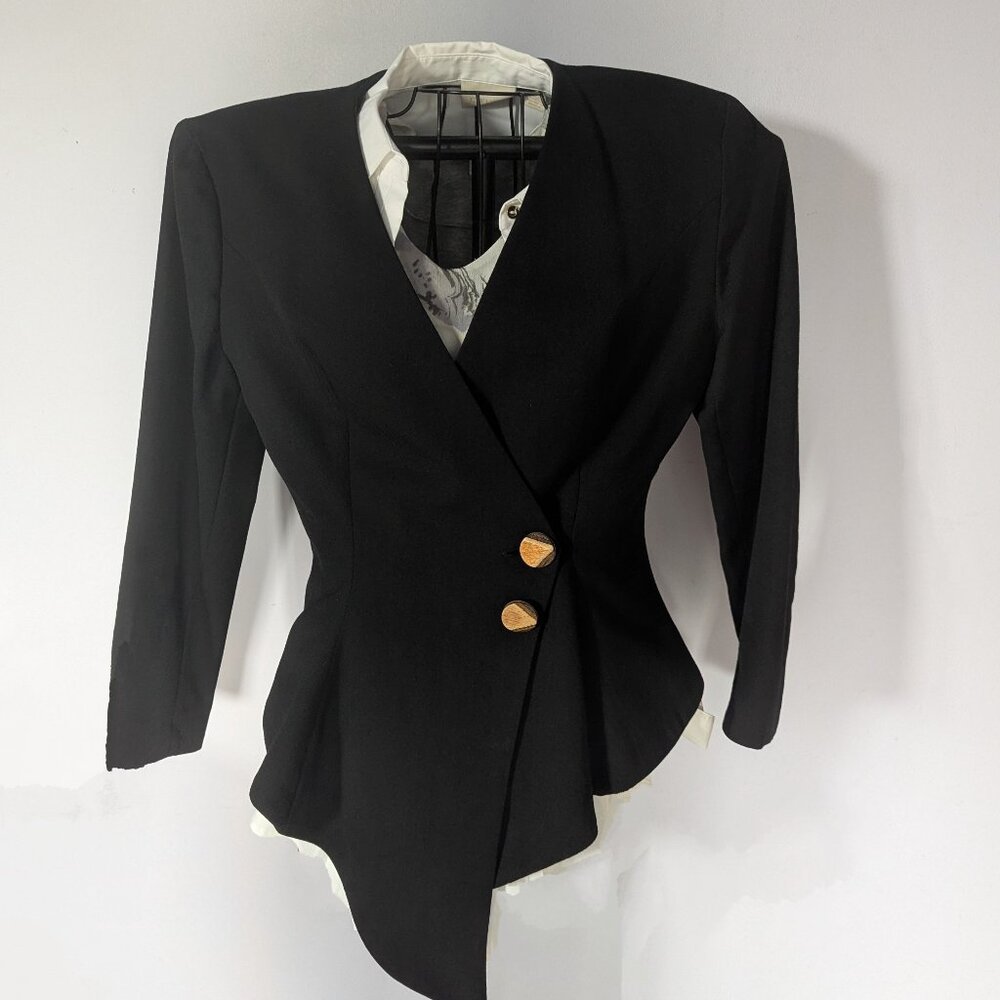Blazer / Suitcoat, Glory of New York Black Asymmetrical Suitcoat